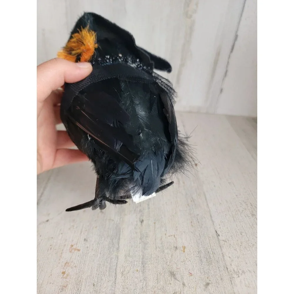 Pier 1‎ black glitter witch owl Halloween home decor prop unique